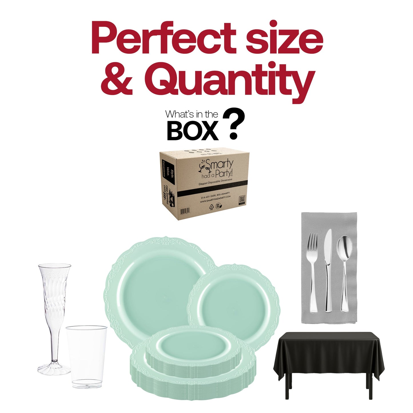 This Tiffany’s Party Set is recyclable and BPA-free for glamorous yet sustainable events.