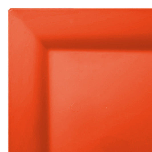 Tropical coral disposable plastic cake plates with a sleek square design