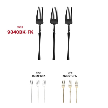 Versatile 8.4-inch black plastic dinner forks, disposable and durable, 240-pack