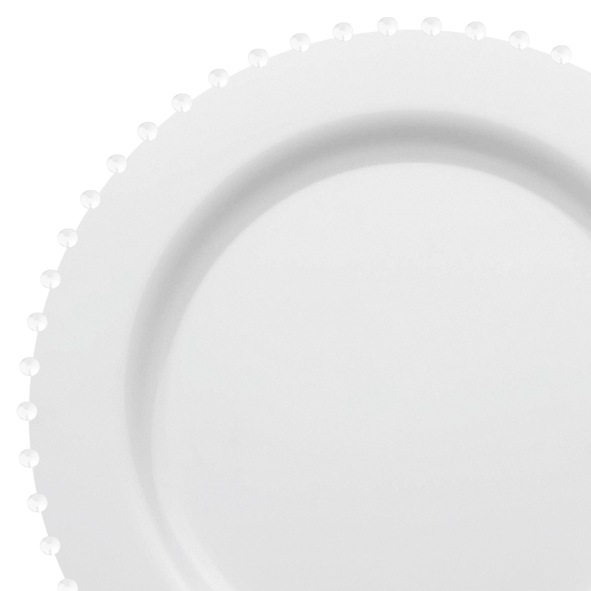 White Pearl String Round Disposable Plastic Salad Plates