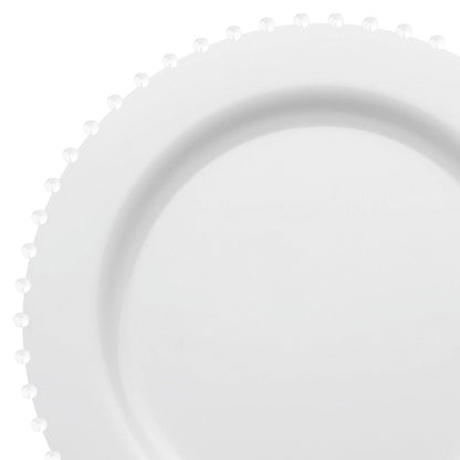 White Pearl String Round Disposable Plastic Salad Plates