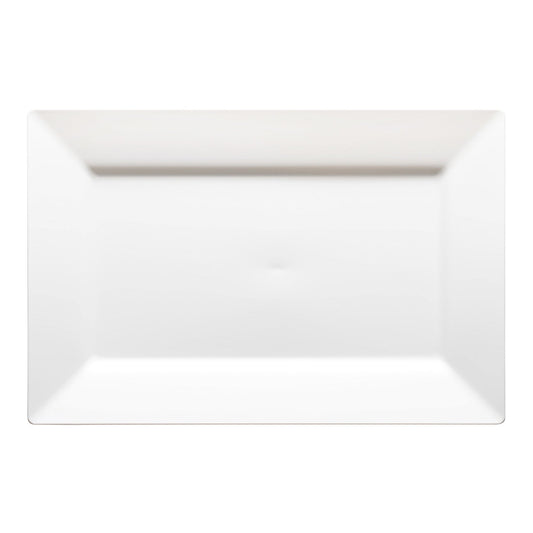 White Rectangular Plastic Dessert Plates