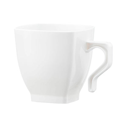 White square plastic mini coffee and tea cups, 2 oz. capacity, case of 240, perfect for espresso shots, tastings, and small servings
