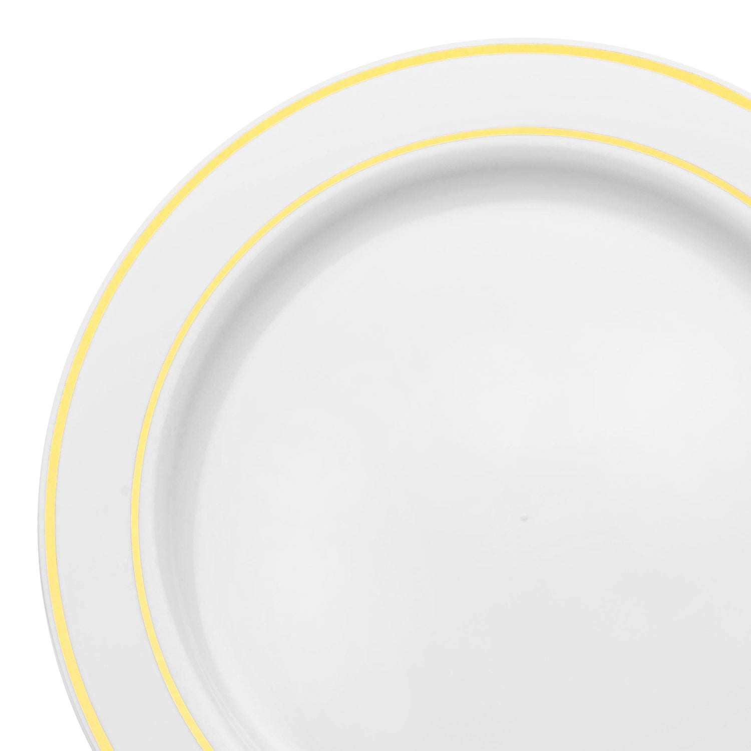 White with Gold Edge Rim Plastic Pastry Plates