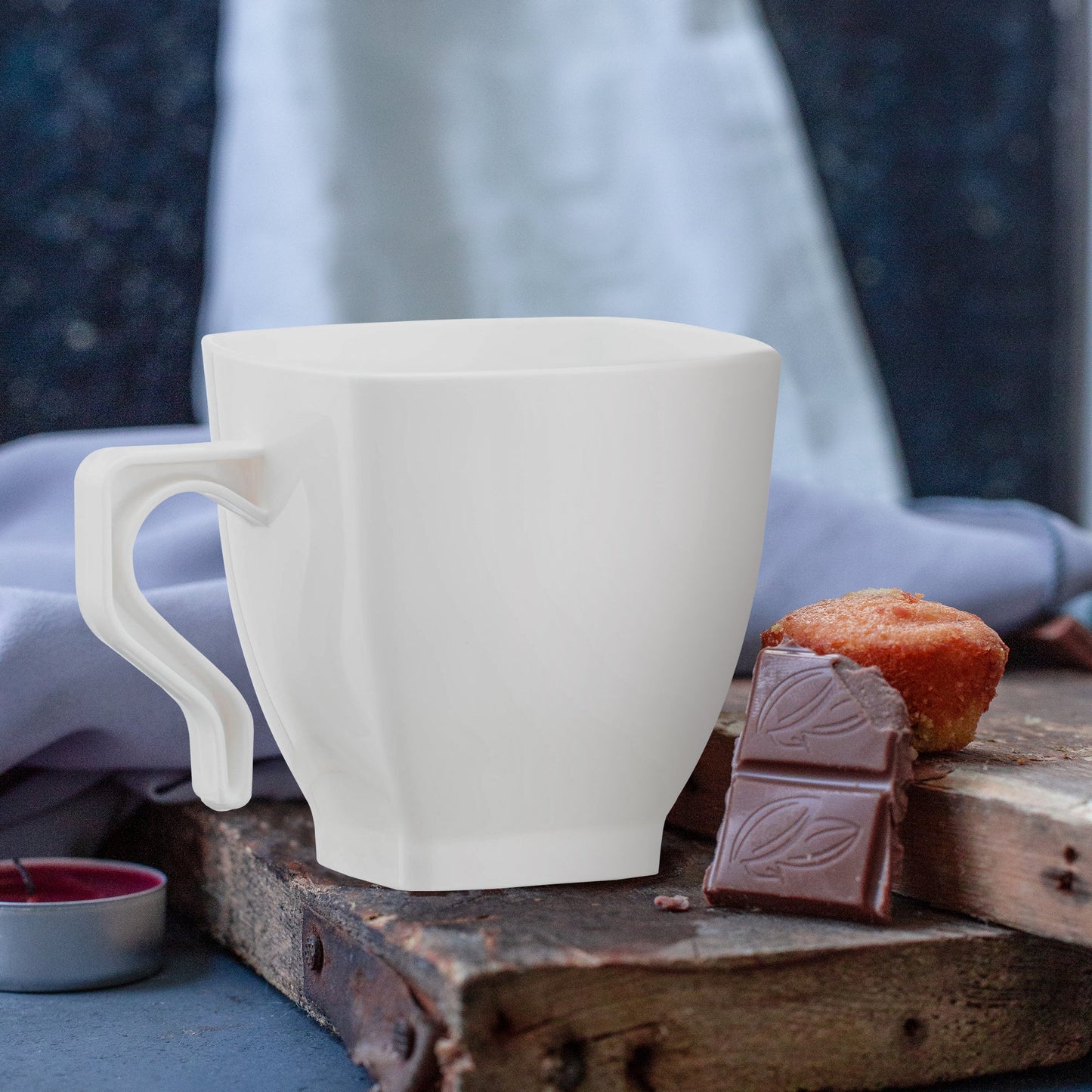 perfect for weddings 2 oz. White Square Plastic Mini Coffee Tea Cups banquets